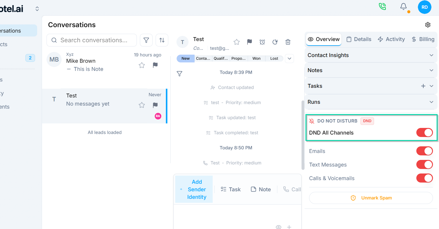 Do Not Disturb (DND)